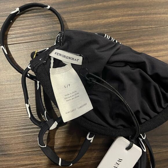 NWT WeWoreWhat Ruched Underwire Top in Logo Scribble Size Small! - Picture 11 of 12